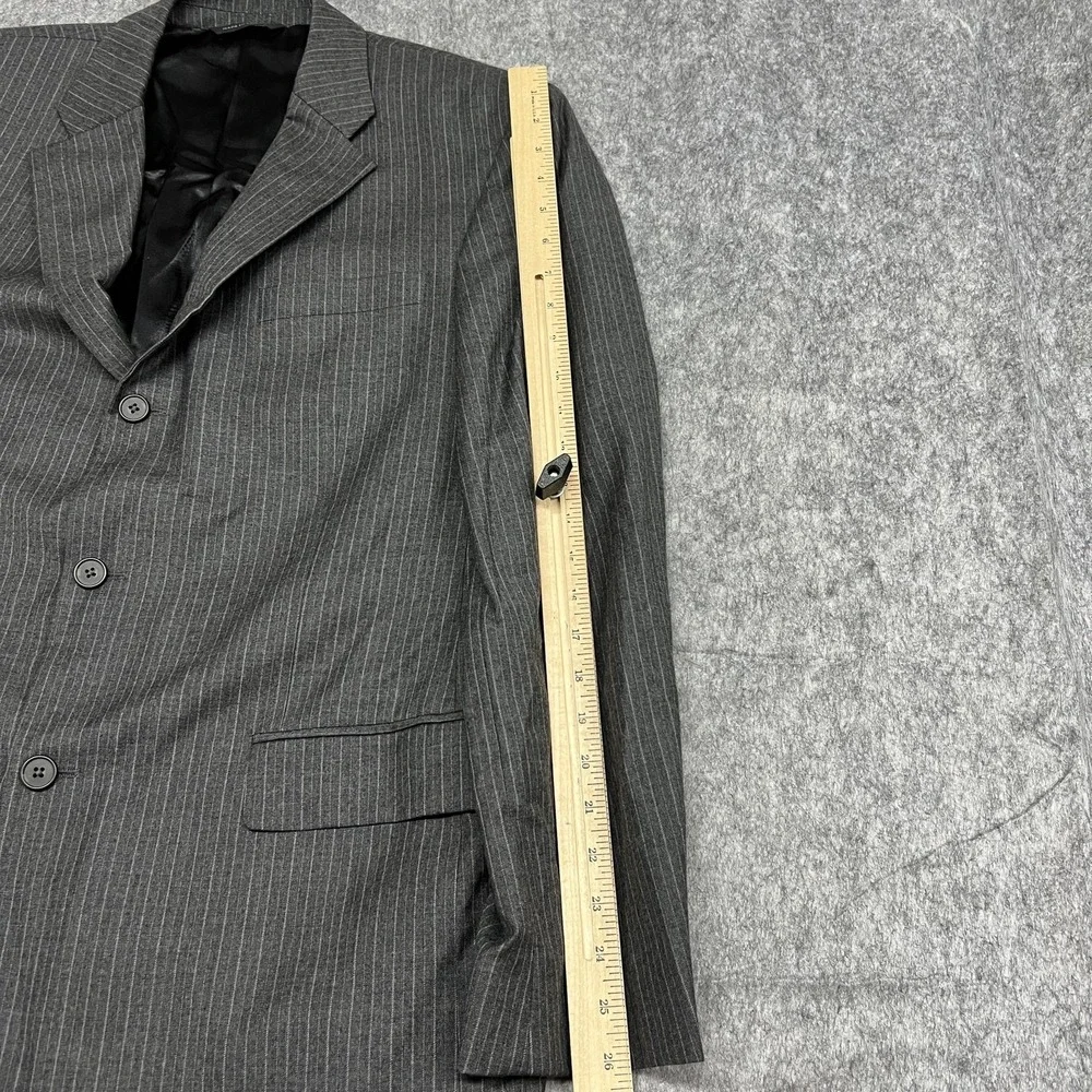 Banana Republic Blazer Mens 44R Gray Pinstripe Wool Cashmere Modern Suit Jacket